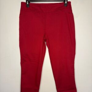 Croft & Barrow Women Red Cropped Pants Size 12 Short Stretch